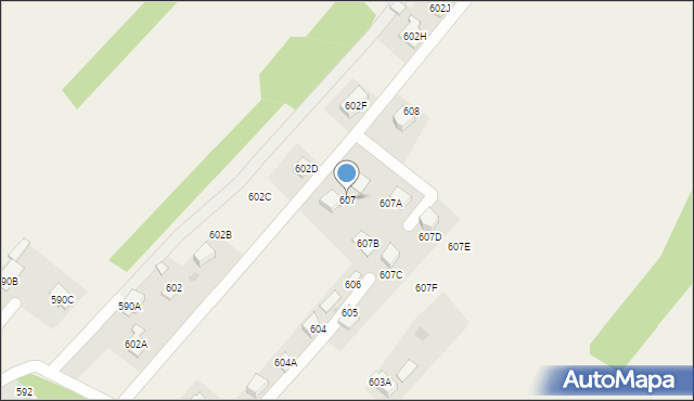 Skrzyszów, Skrzyszów, 607, mapa Skrzyszów