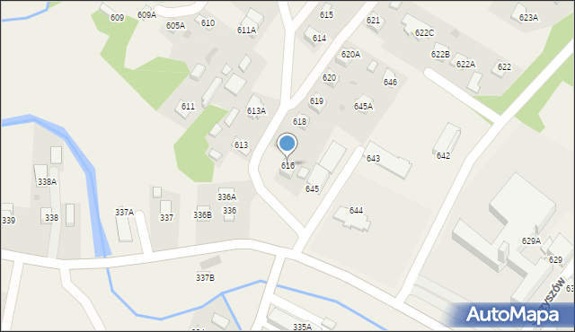 Skrzyszów, Skrzyszów, 616, mapa Skrzyszów