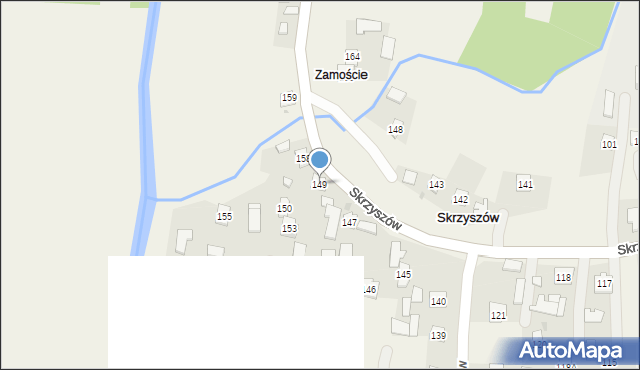 Skrzyszów, Skrzyszów, 149, mapa Skrzyszów