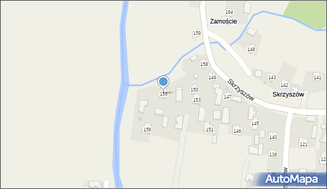 Skrzyszów, Skrzyszów, 155, mapa Skrzyszów