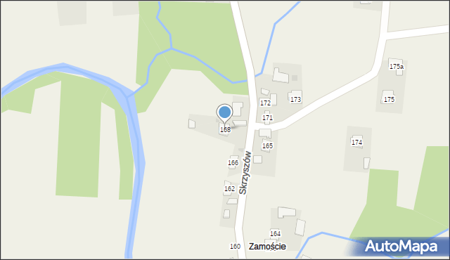 Skrzyszów, Skrzyszów, 168, mapa Skrzyszów