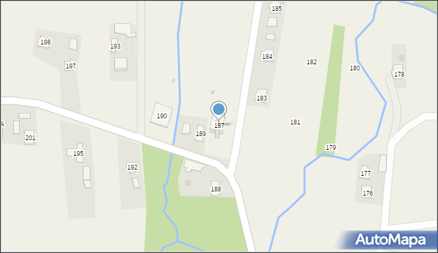 Skrzyszów, Skrzyszów, 187, mapa Skrzyszów