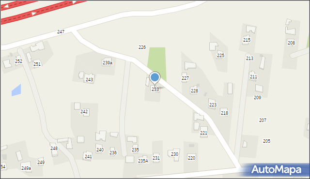Skrzyszów, Skrzyszów, 233, mapa Skrzyszów