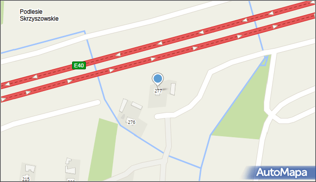 Skrzyszów, Skrzyszów, 277, mapa Skrzyszów