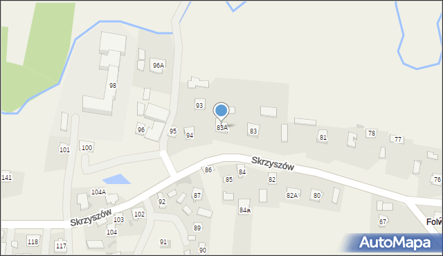 Skrzyszów, Skrzyszów, 83A, mapa Skrzyszów