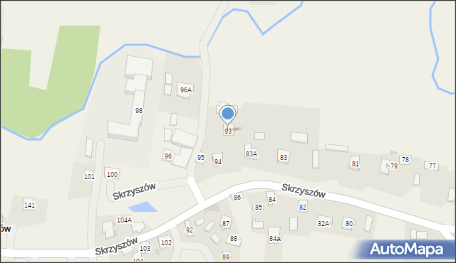Skrzyszów, Skrzyszów, 93, mapa Skrzyszów