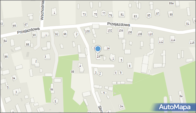 Skuszew, Skrajna, 1A, mapa Skuszew