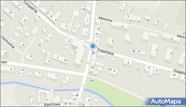 Sławno, Skłodowskiej-Curie Marii, 30, mapa Sławno