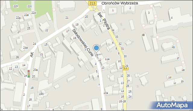 Słupsk, Skłodowskiej-Curie Marii, 13, mapa Słupska