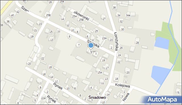 Śniadowo, Skowronki, 3, mapa Śniadowo