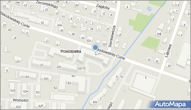 Sokołów Podlaski, Skłodowskiej-Curie Marii, 7, mapa Sokołów Podlaski