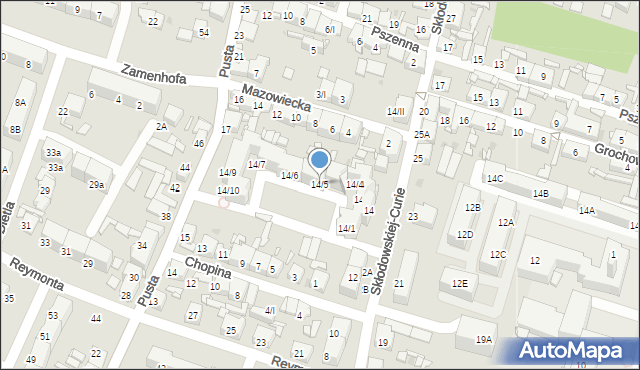 Sosnowiec, Skłodowskiej-Curie Marii, 14/5, mapa Sosnowca