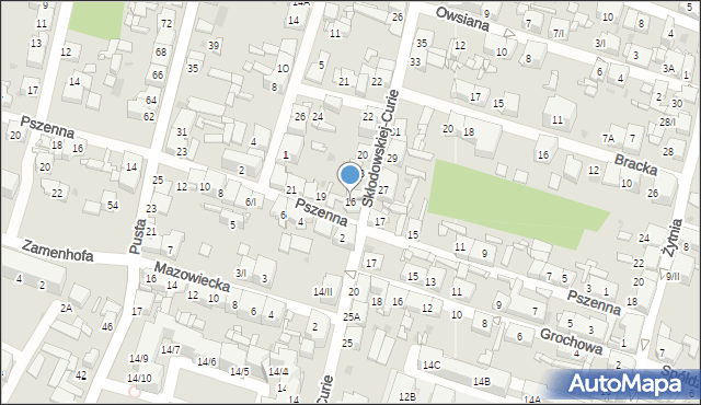 Sosnowiec, Skłodowskiej-Curie Marii, 16, mapa Sosnowca