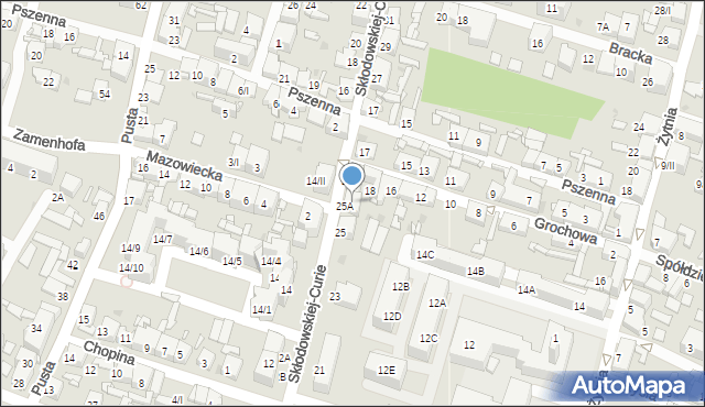 Sosnowiec, Skłodowskiej-Curie Marii, 25/I, mapa Sosnowca