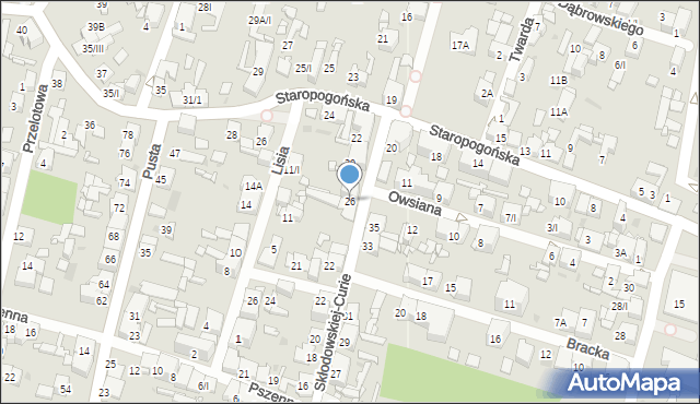 Sosnowiec, Skłodowskiej-Curie Marii, 26, mapa Sosnowca