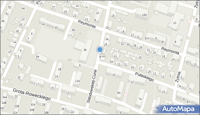 Sosnowiec, Skłodowskiej-Curie Marii, 5, mapa Sosnowca