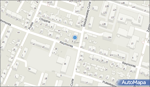 Sosnowiec, Skłodowskiej-Curie Marii, 8/18, mapa Sosnowca