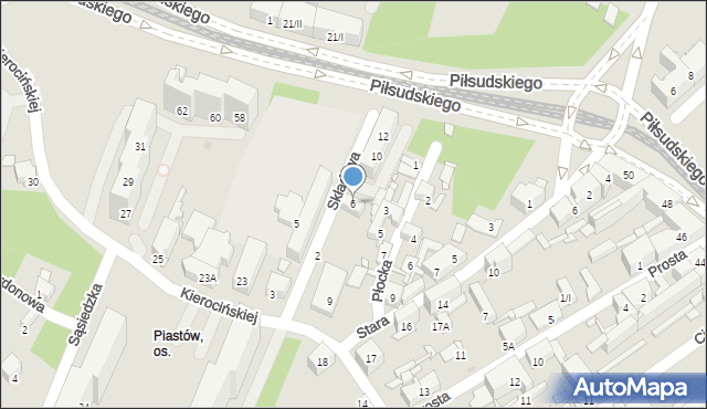 Sosnowiec, Składowa, 6, mapa Sosnowca