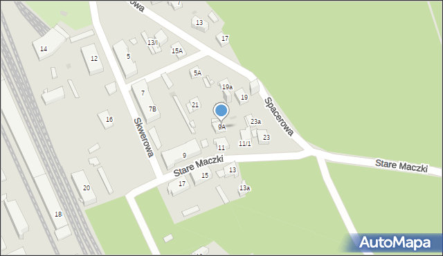 Sosnowiec, Skwerowa, 9A, mapa Sosnowca