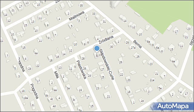 Starachowice, Skłodowskiej-Curie Marii, 31, mapa Starachowic