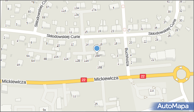 Starogard Gdański, Skłodowskiej-Curie Marii, 16A, mapa Starogard Gdański