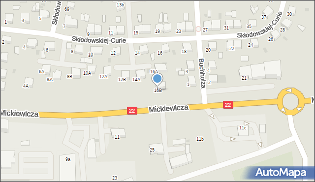 Starogard Gdański, Skłodowskiej-Curie Marii, 16B, mapa Starogard Gdański