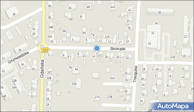 Starogard Gdański, Skorupki Ignacego Jana, ks., 14, mapa Starogard Gdański