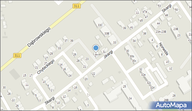 Stęszew, Skargi Piotra, ks., 27, mapa Stęszew