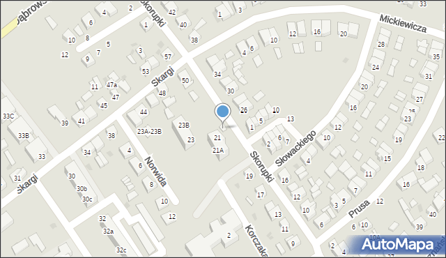 Stęszew, Skorupki Ignacego Jana, ks., 21C, mapa Stęszew