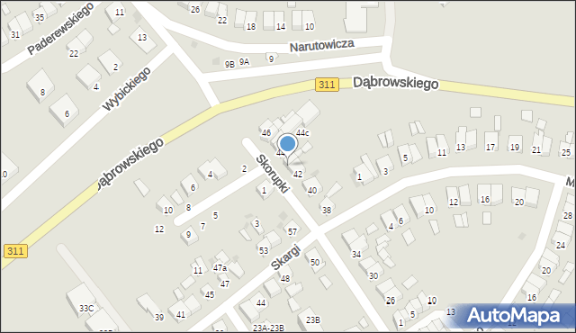 Stęszew, Skorupki Ignacego Jana, ks., 42A, mapa Stęszew