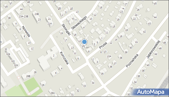 Stęszew, Skorupki Ignacego Jana, ks., 8, mapa Stęszew