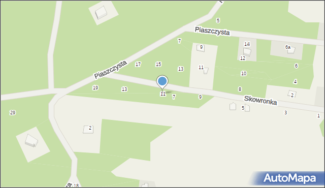 Strachów, Skowronka, 11, mapa Strachów