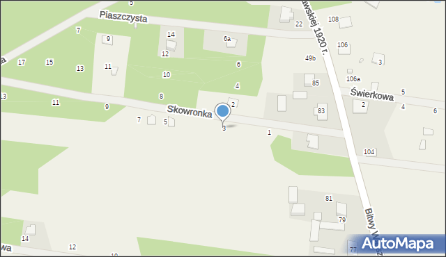 Strachów, Skowronka, 3, mapa Strachów