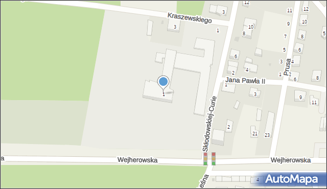 Strzebielino, Skłodowskiej-Curie Marii, 1, mapa Strzebielino