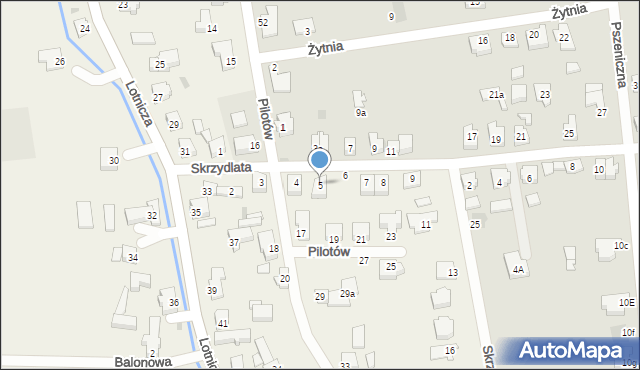 Strzyżewice, Skrzydlata, 5, mapa Strzyżewice