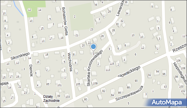 Strzyżów, Skarbka-Kruszewskiego, gen., 1, mapa Strzyżów