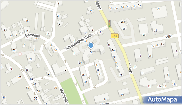 Sulęcin, Skłodowskiej-Curie Marii, 5, mapa Sulęcin
