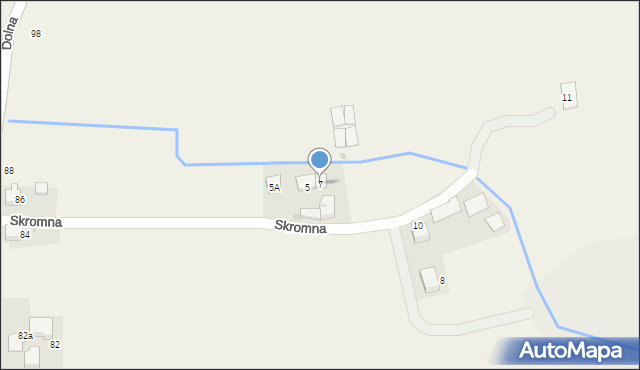 Suszec, Skromna, 7, mapa Suszec