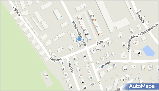 Świdnica, Skłodowskiej-Curie Marii, 16, mapa Świdnicy