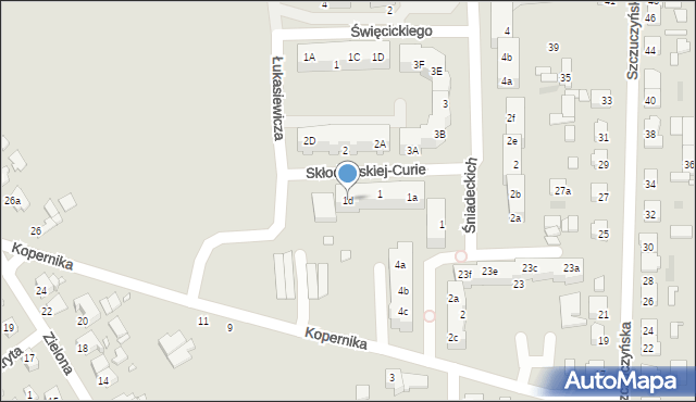 Szamotuły, Skłodowskiej-Curie Marii, 1d, mapa Szamotuły