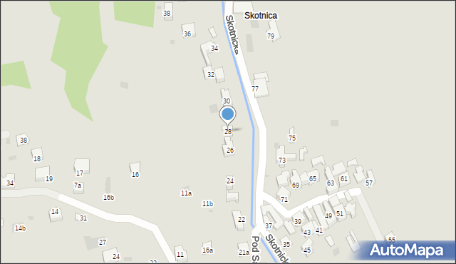 Szczawnica, Skotnicka, 28, mapa Szczawnica