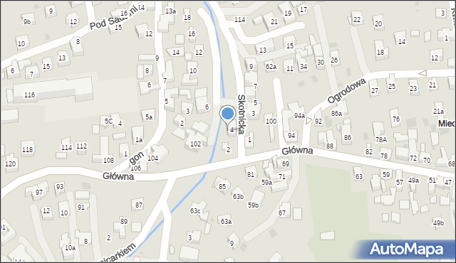 Szczawnica, Skotnicka, 2a, mapa Szczawnica