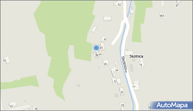 Szczawnica, Skotnicka, 38, mapa Szczawnica