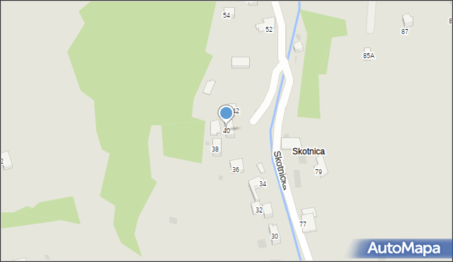 Szczawnica, Skotnicka, 40, mapa Szczawnica