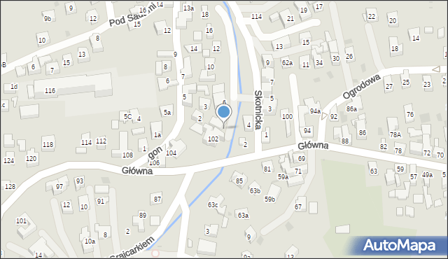 Szczawnica, Skotnicka, 6A, mapa Szczawnica