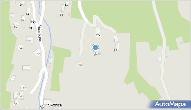 Szczawnica, Skotnicka, 87, mapa Szczawnica