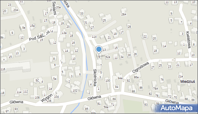 Szczawnica, Skotnicka, 9, mapa Szczawnica