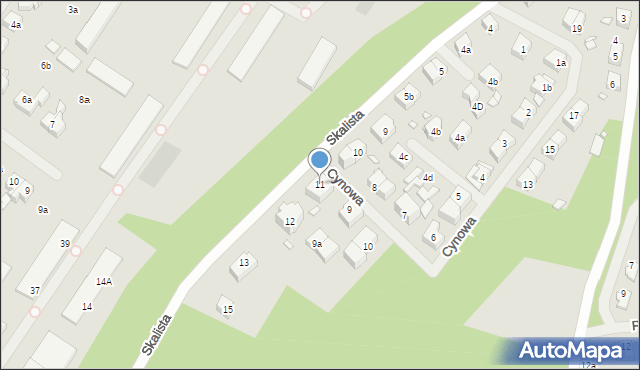 Szczecin, Skalista, 11, mapa Szczecina