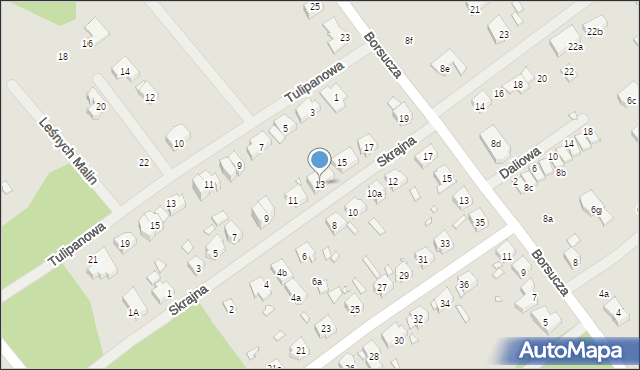 Szczecin, Skrajna, 13, mapa Szczecina