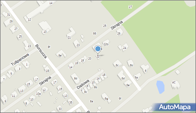 Szczecin, Skrajna, 22, mapa Szczecina